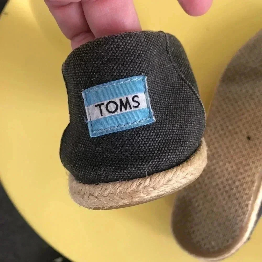 Toms dark gray denim espadrilles. Size 8.5 W
